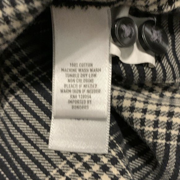 Men's Bonobos Button Up Shirt SZ MEDIUM Long Sleeve Slim Fit Black Tan Plaid Chk - Picture 5 of 7